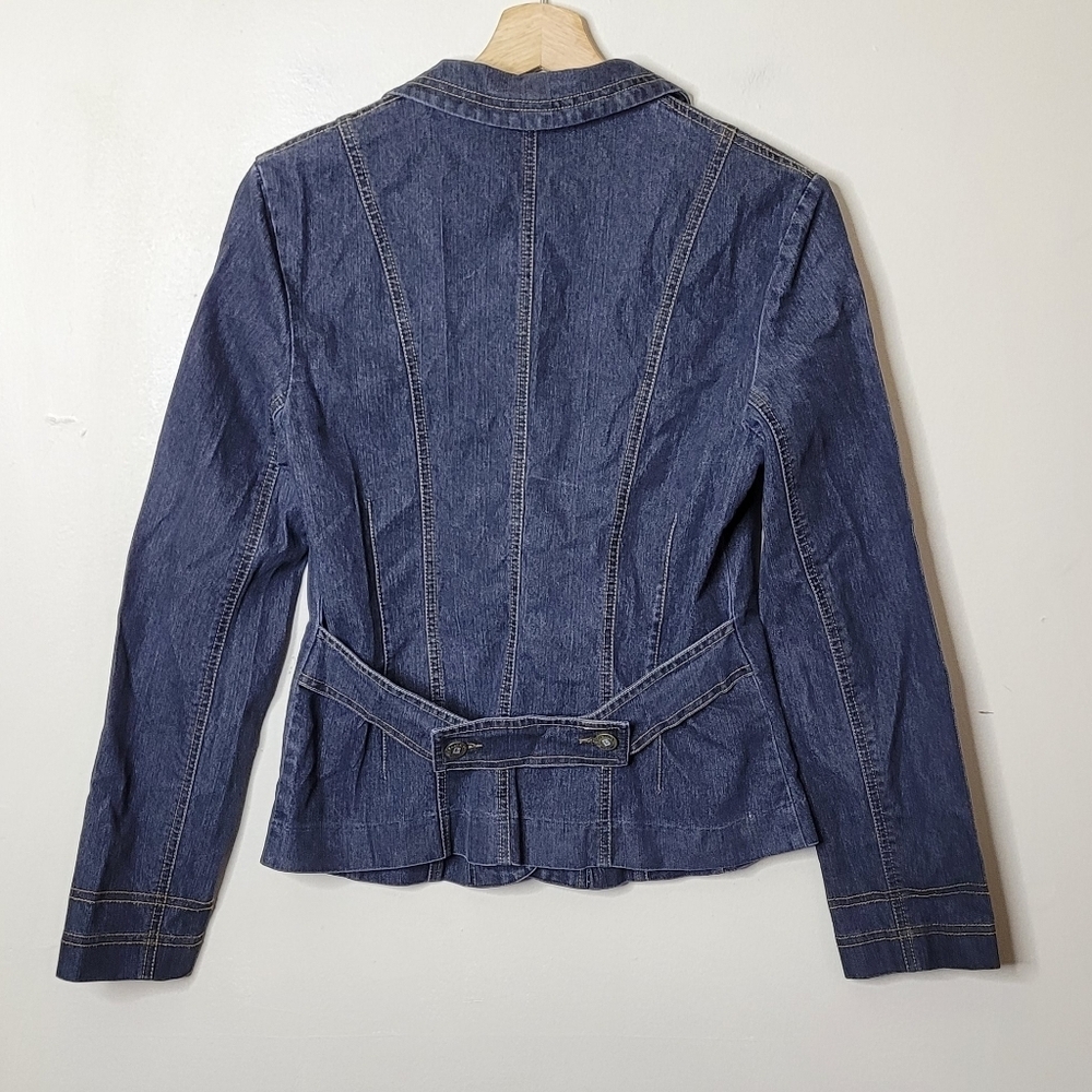 Bisou Bisou Y2K Denim Stretch Jean Jacket Size 8 - Picture 3 of 9